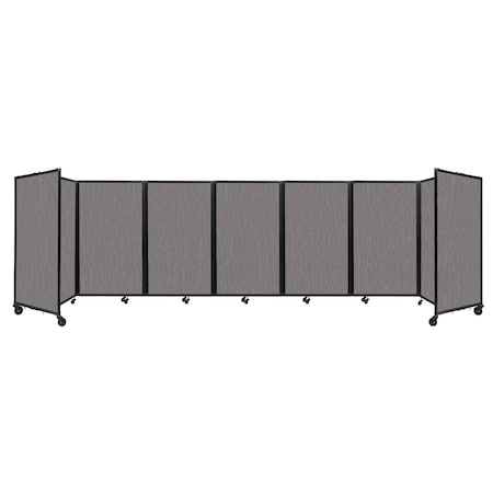 Versare Room Divider 360 Folding Portable Partition 19'6" x 5' Slate Fabric 1160719